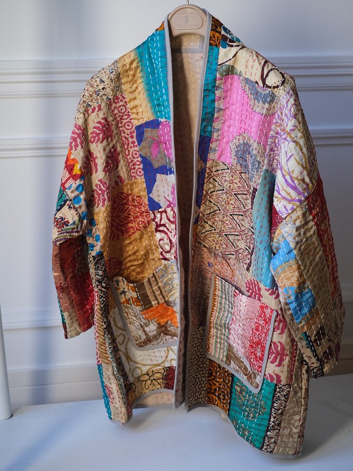 Artisanal Collection - Handmade Kantha Patchwork Kimono Jacket product image (1)