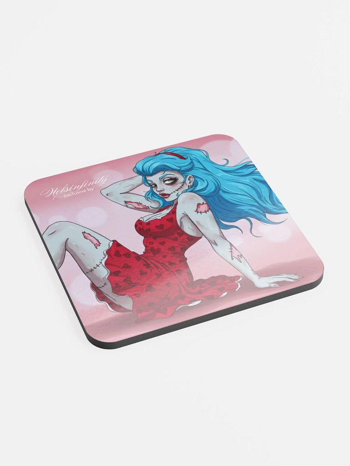 V4 Zombie Pinup Glossed Cork Coaster product image (2)