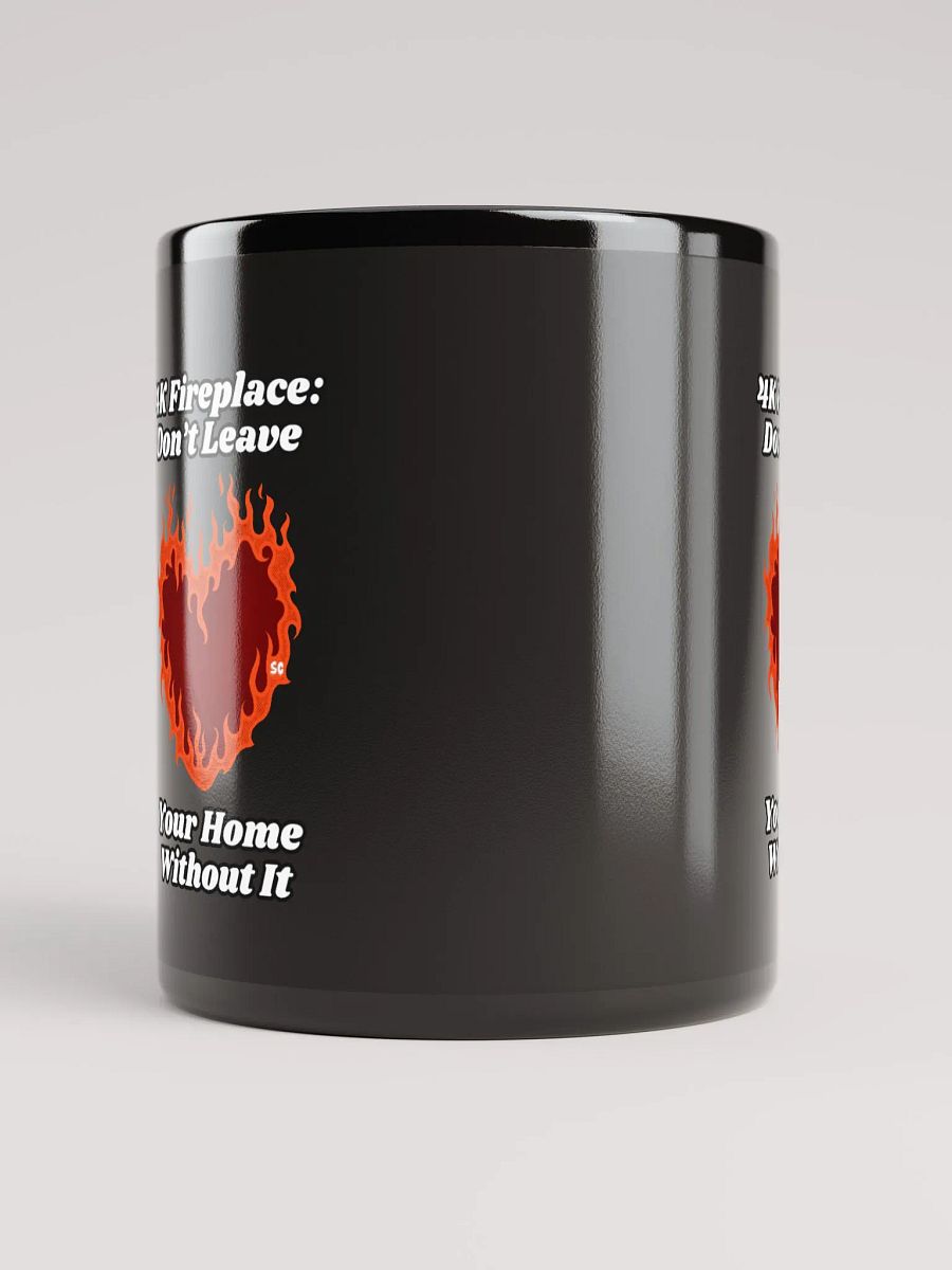 Flaming Heart - 4K Fireplace: Don't Leave Your Home Without It | Black Glossy Mug product image (5)