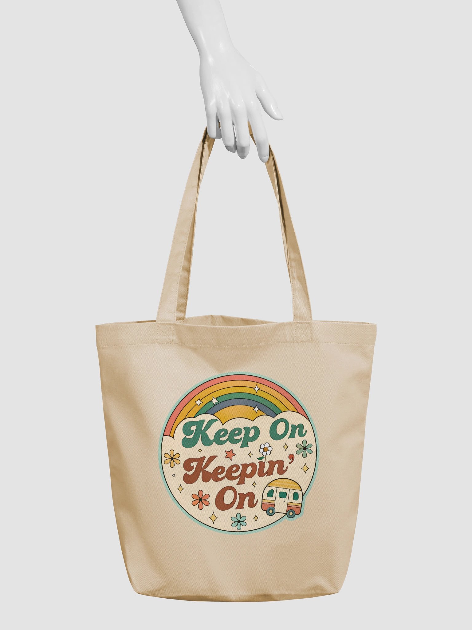 Retro Rainbow Keep On Tote Bag product image (3)