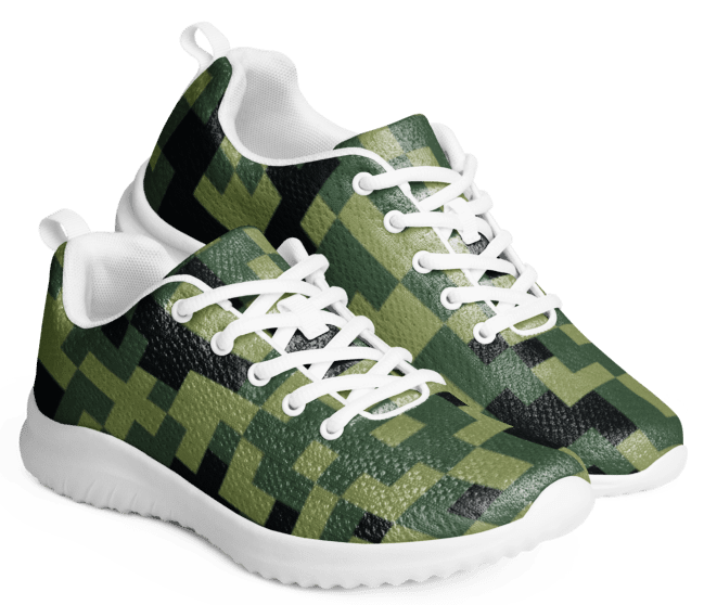 Military Green Camouflage Pixels Camo Pattern Men's Athletic Shoes product image (3)