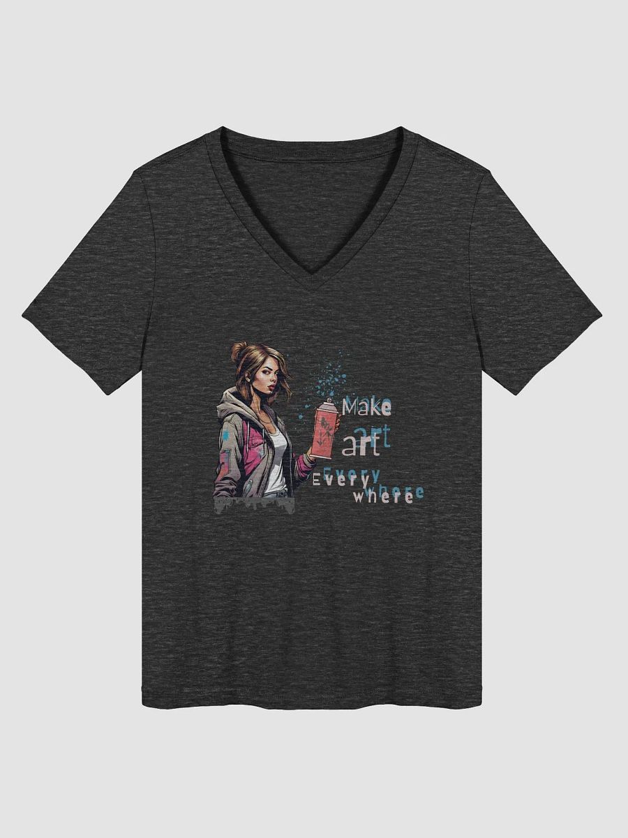 "Make Art Everywhere" Graf Girl V-Neck Tee product image (6)