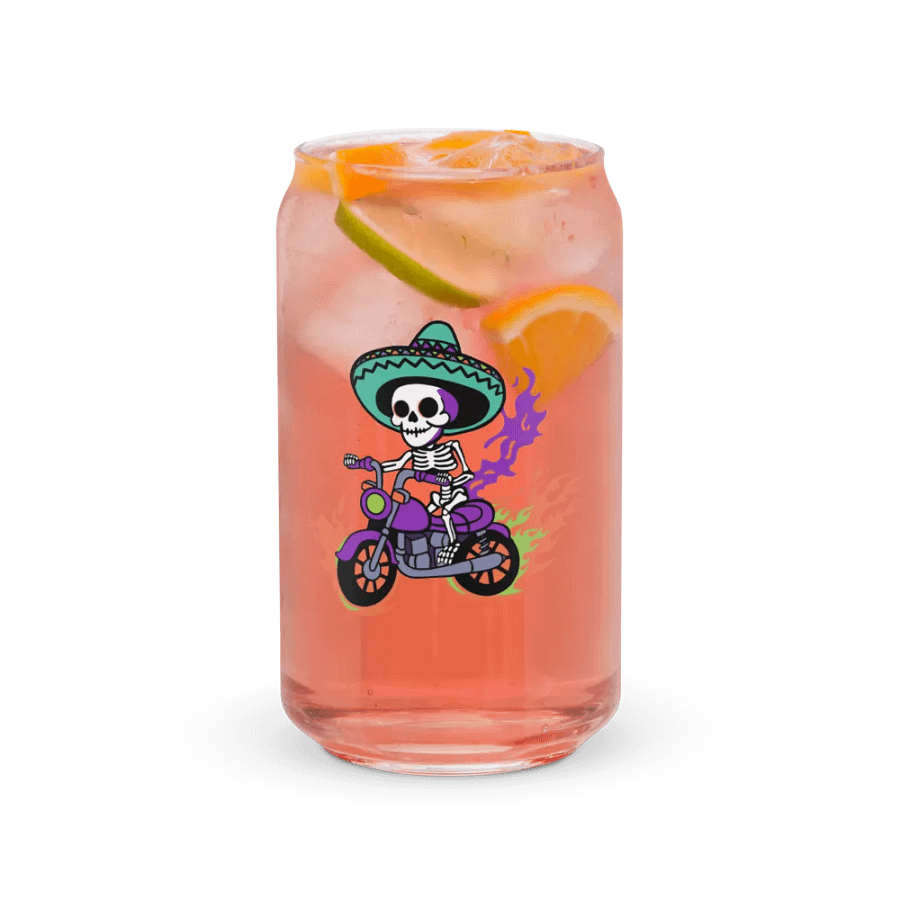 Bone to be Wild Colorful 16oz Can-Shaped Drinking Glass product image (2)