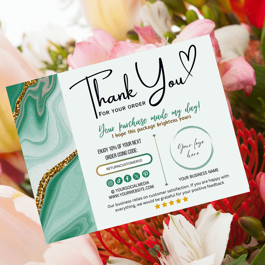 Esmeralda - Thank You Card Template product image (4)