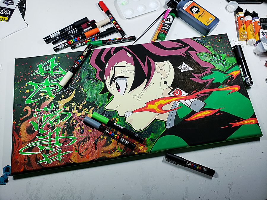 Fire Breathing ( Wood Panel Canvas Painting ) product image (1)