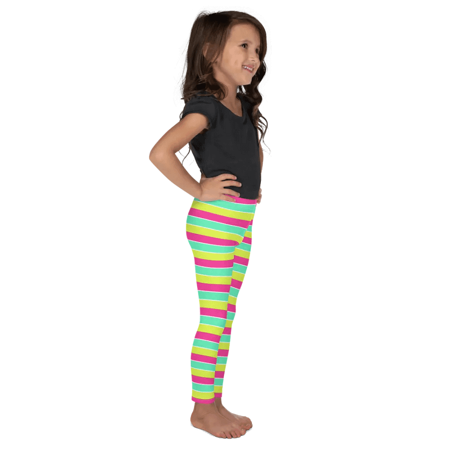 Summer Party Leggings for Girls with stripes - Green n' Pink product image (6)