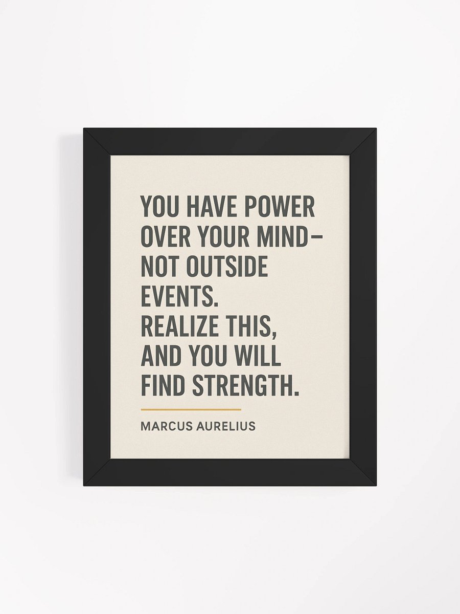 Póster estoico minimalista con sabiduría de Marco Aurelio, estilo premium product image (4)
