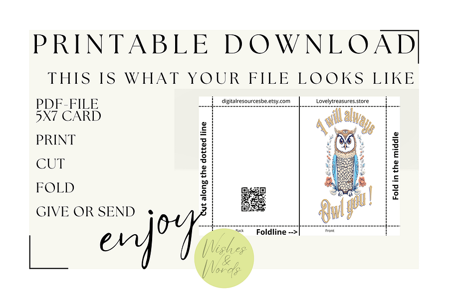 Printable Heartfelt Love Greeting Card - Digital Download product image (3)