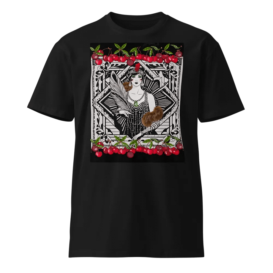 1920s Flapper Featuring Cherry Borders - 100% Cotton T-Shirt product image (1)
