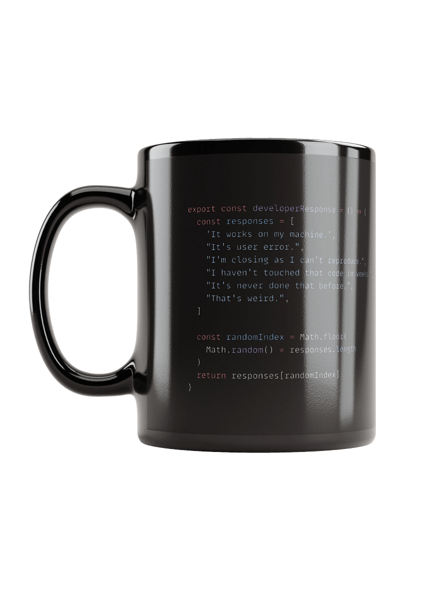 Developer Excuse Javascript Mug - Black product image (1)