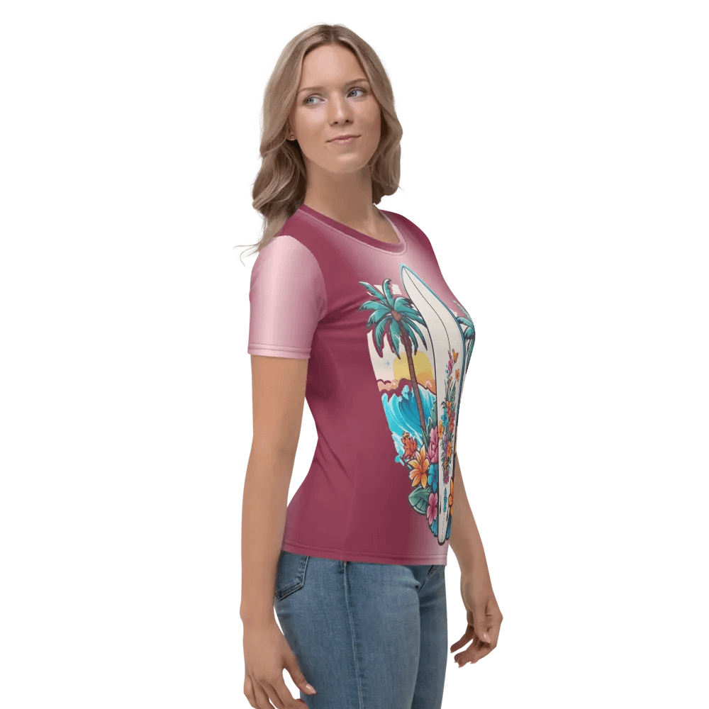 Tropical Surfboard All Over Print T-shirt product image (5)