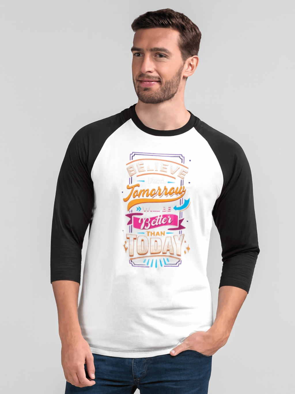 Better Tomorrow Motivational Raglan Long Sleeve T-Shirt product image (1)