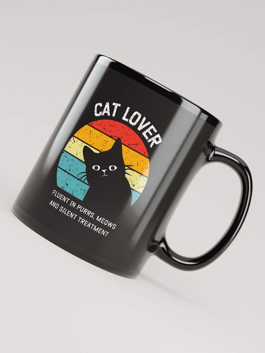 "Cat lover" black glossy mug product image (2)