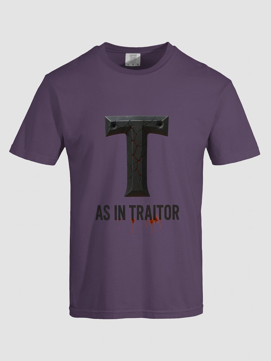 T as in traitor comfort colors garment-dyed heavyweight t-shirt by dark alphabet product image (5)