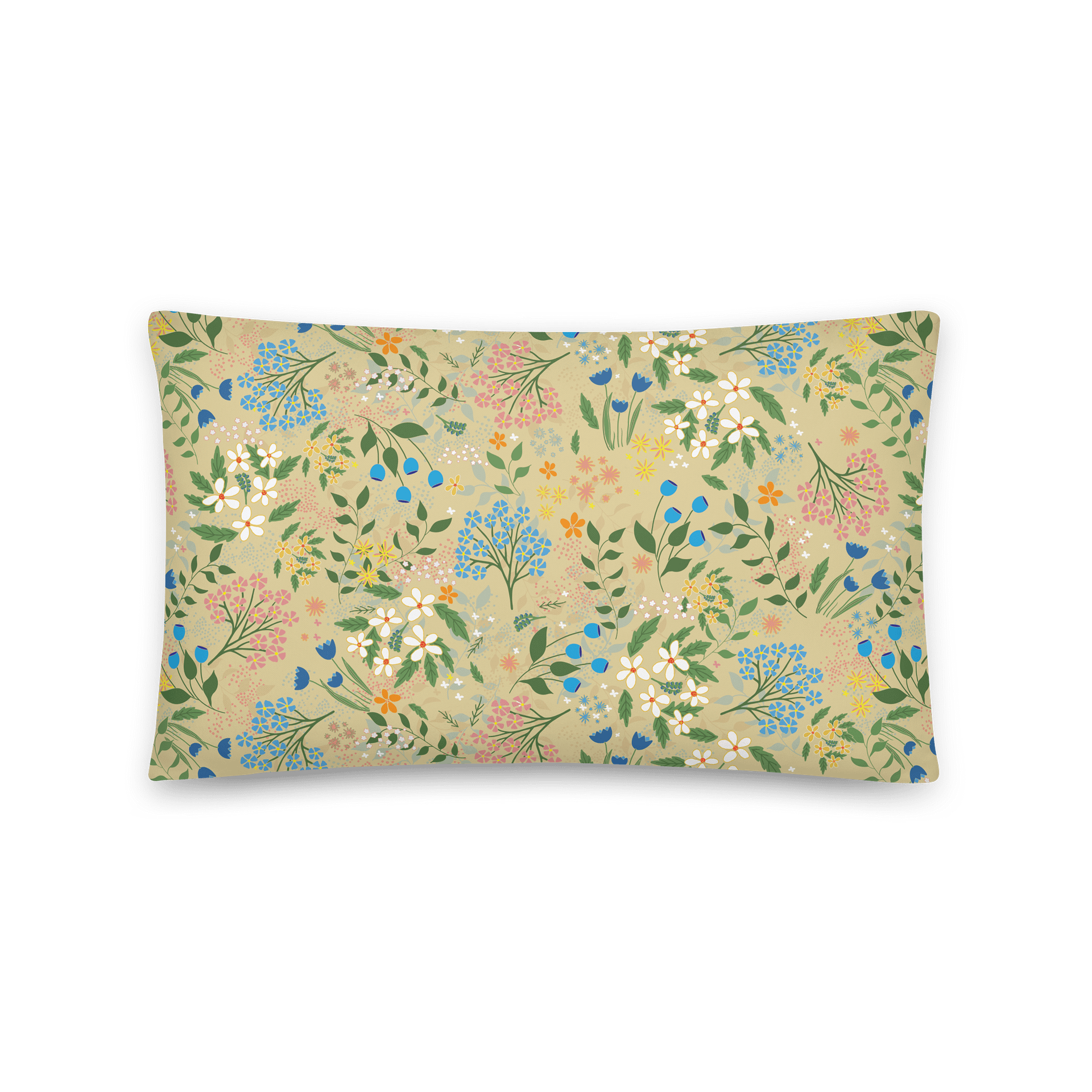 “Where the Food Lives” Floral Pillow in Tan product image (4)
