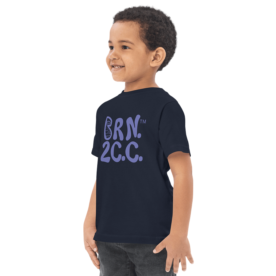 BRN.2C.C.™/BOURNE to Cape Cod™ | DTG Vintage Print | Toddler T-Shirt | Coastal Jersey Tee for Littles | Slate Blue Logos product image (3)