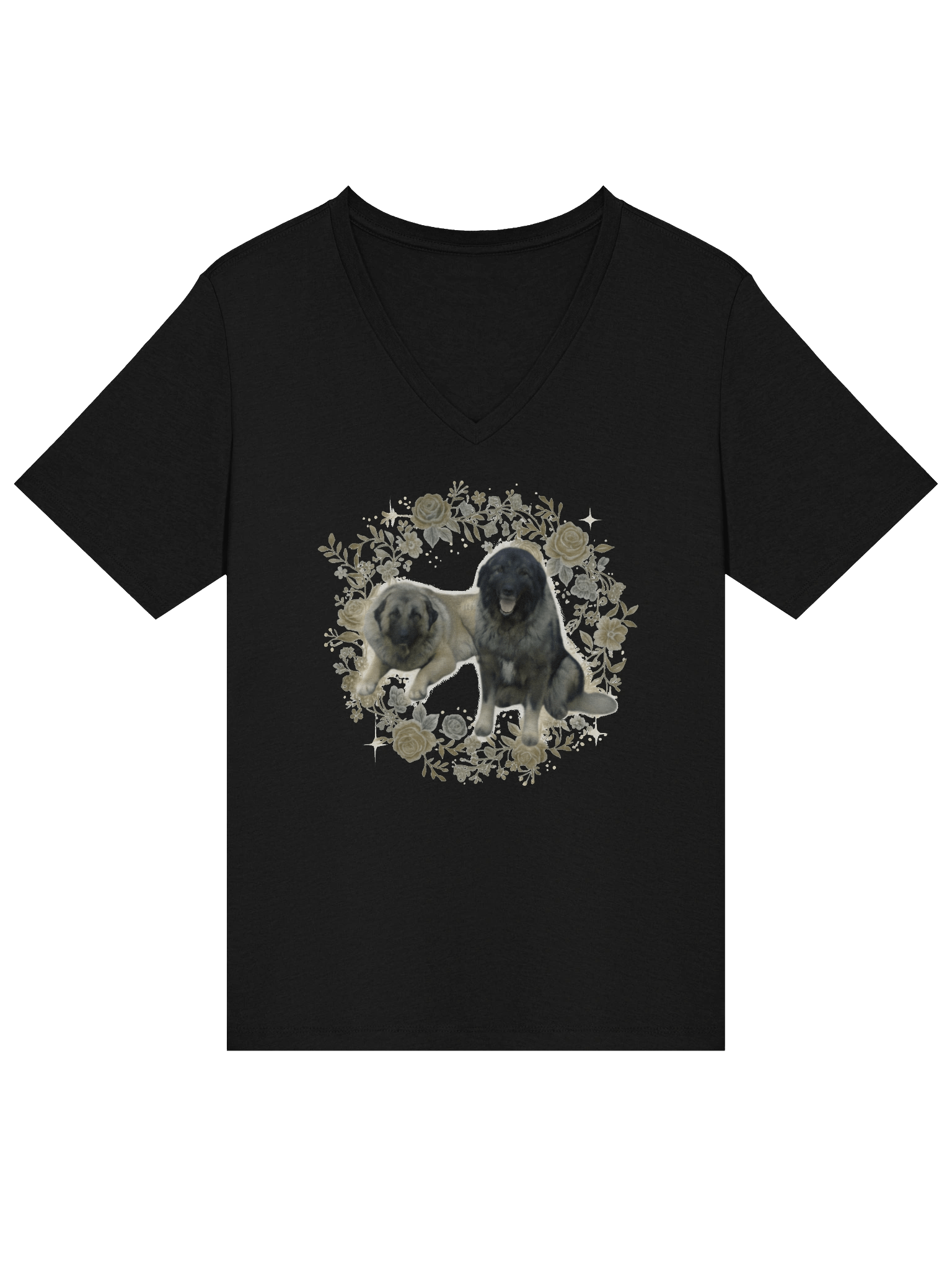 Two-Dog Art Print | Women's V-Neck T-Shirt product image (3)