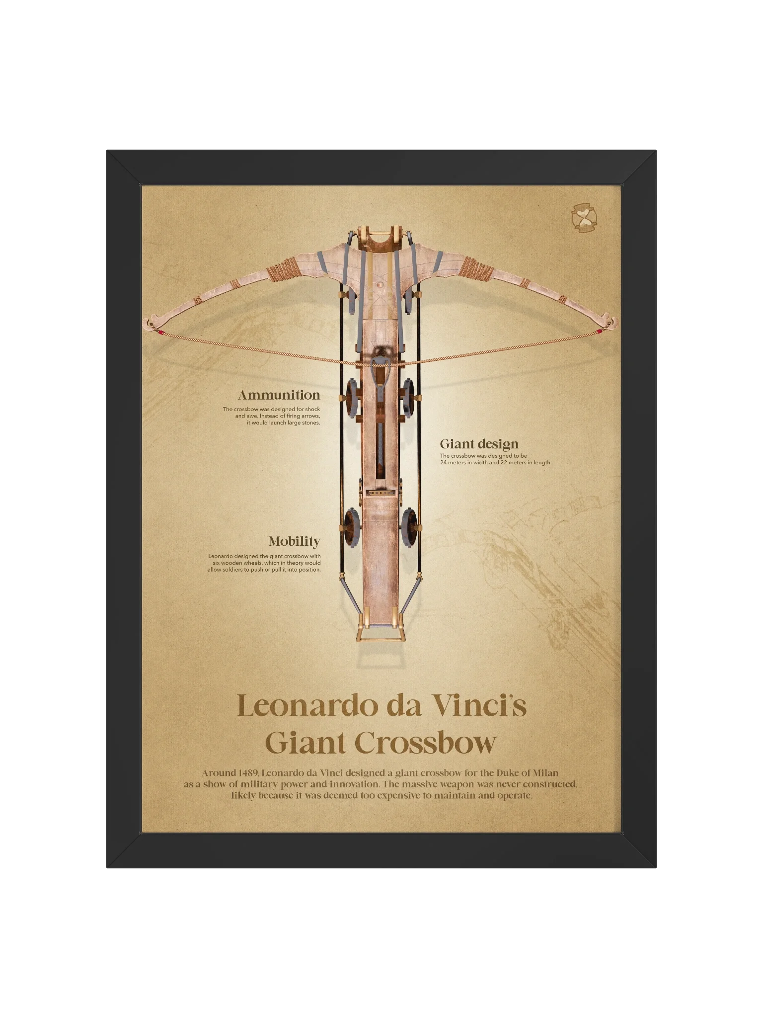 Leonardo da Vinci's Giant Crossbow (Framed poster) product image (3)