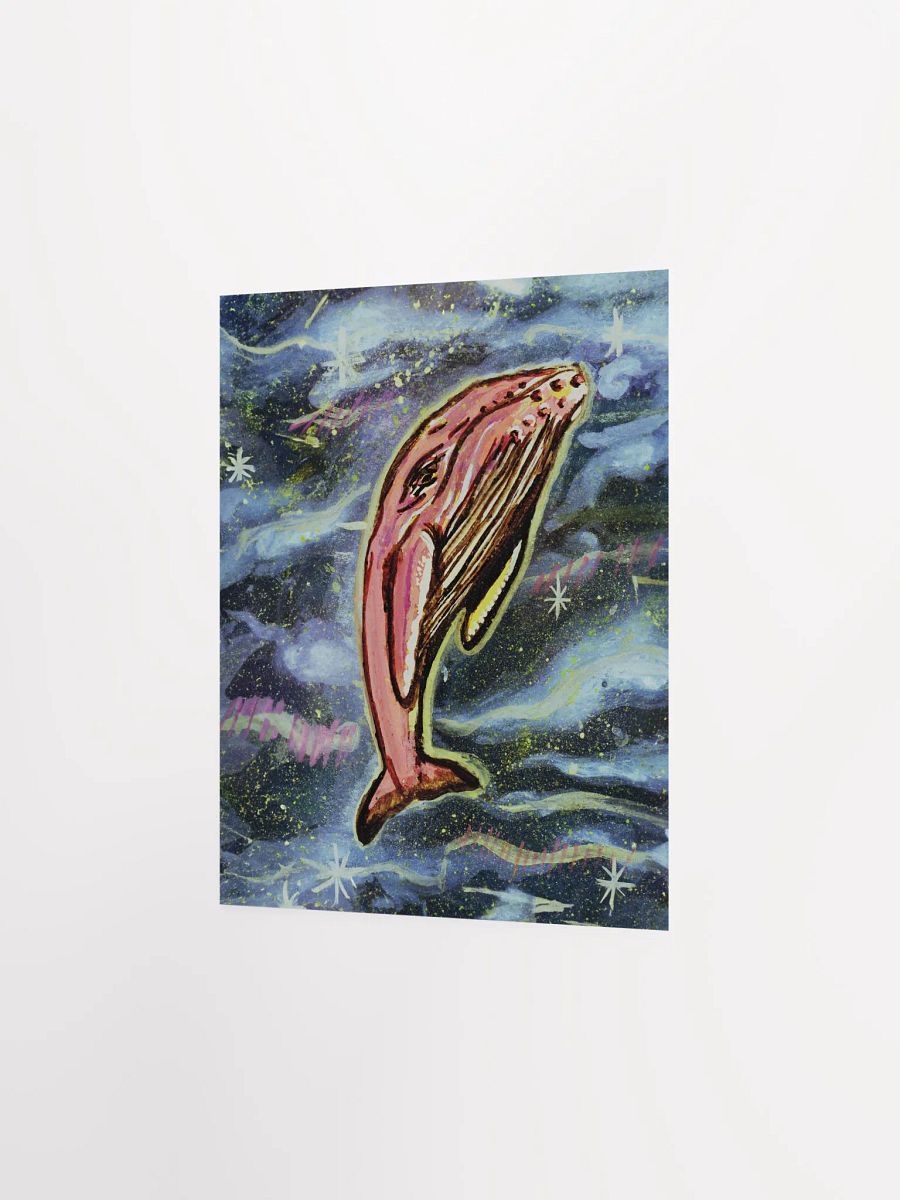Humpback Whale IN SPACE! - Gouache Art Print (PRINT ONLY) product image (3)