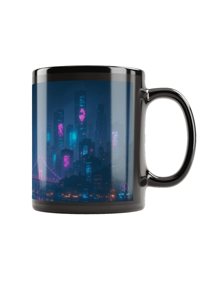 Cyberpunk Istanbul Bosphorus Mug - Glossy Black Ceramic Coffee Cup (11oz / 15oz, Dishwasher & Microwave Safe) product image (1)