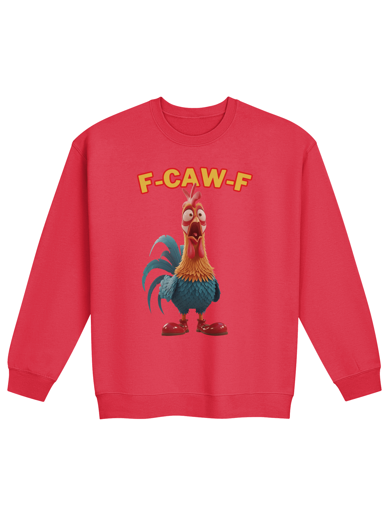 Funny Rooster Sweatshirt – Big Rooster Graphic Sweatshirt with “F-CAW-F” Slogan – Farm Humor Sweater, Gag Gift product image (12)