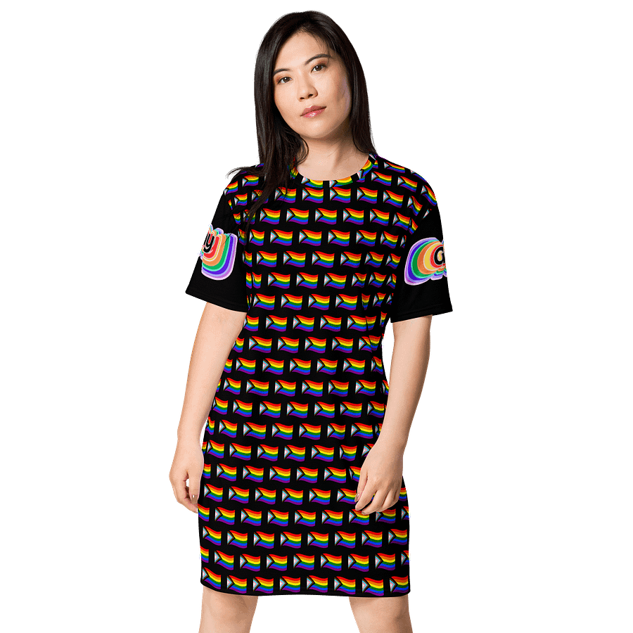 LGBTQIAP2S+ 2025, Rainbow Gay, Black Tee Dress product image (1)