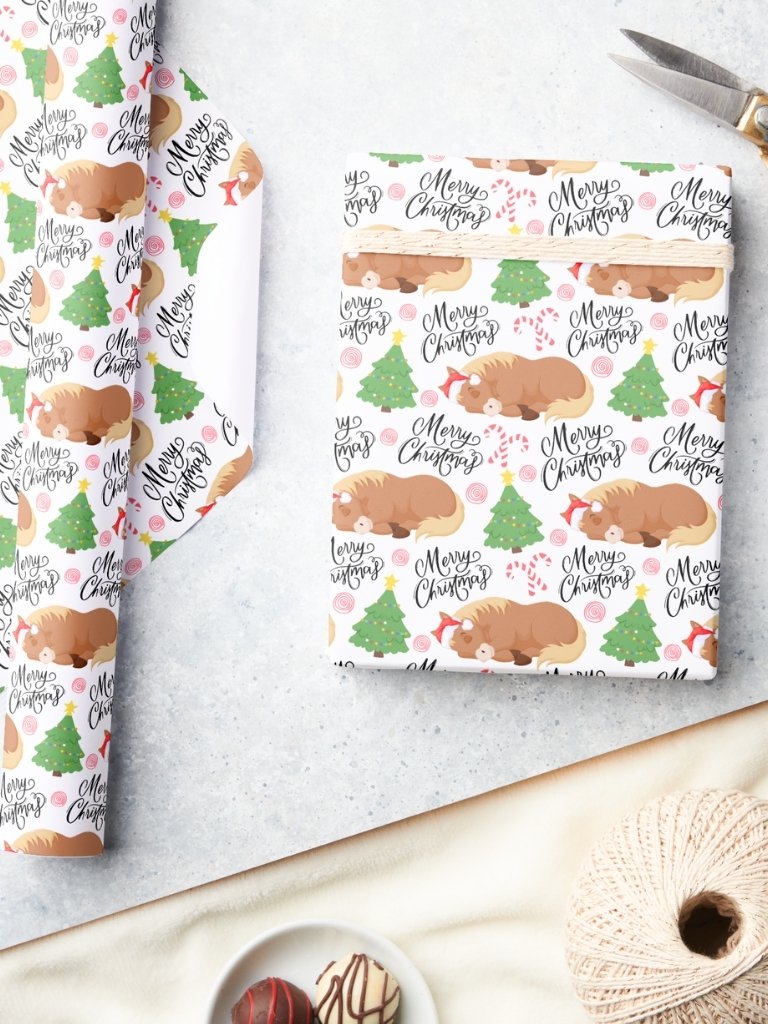Sleeping Horses Christmas Gift Wrapping Paper product image (3)