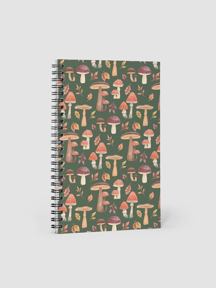 Spiral notebook the mushroom haven. Autumn cottagecore mushroom design product image (2)