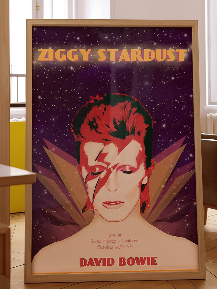 Ziggy Stardust Tribute Poster – 1972 Live Concert Art Print (Vintage Music, Space-Age Aesthetic) product image (2)