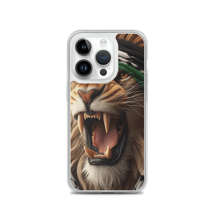 Roaring Lion Keffiyeh iPhone® Clear Case | AI Design Free Palestina product image (3)