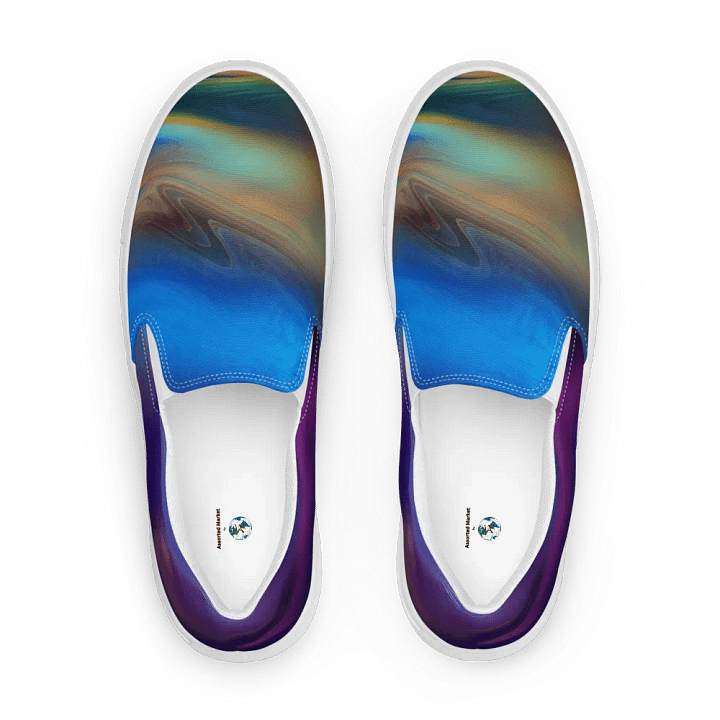Vibrant Swirl Men's Canvas Slip-On Shoes product image (2)