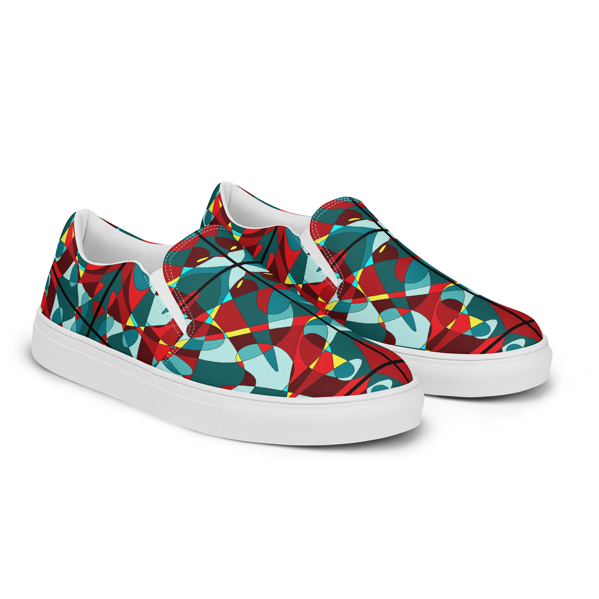 Green Stained Glass – Women's Slip-On Canvas Shoes product image (2)