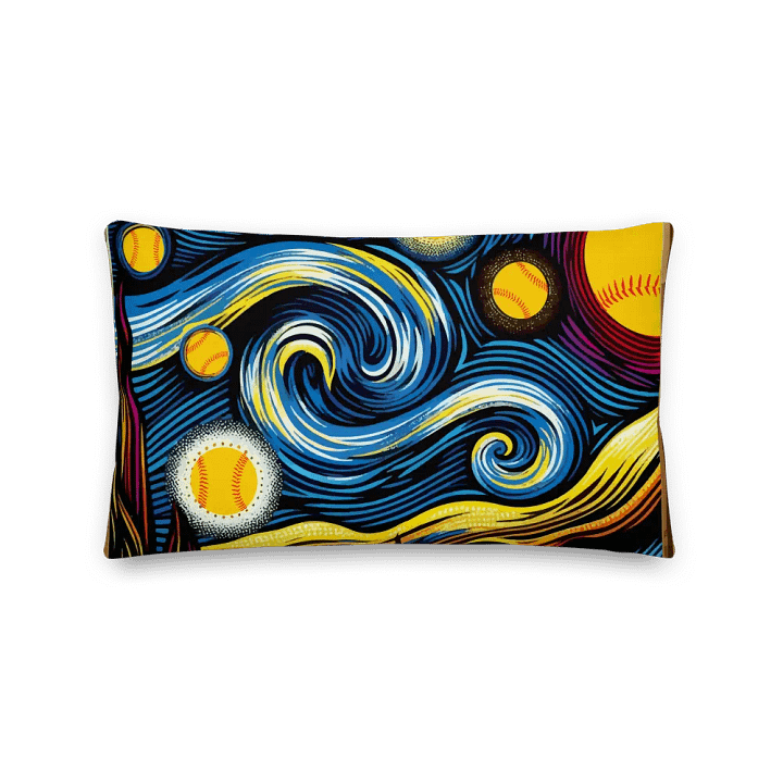 A Softball Starry Night Van Gogh Premium Pillow product image (2)