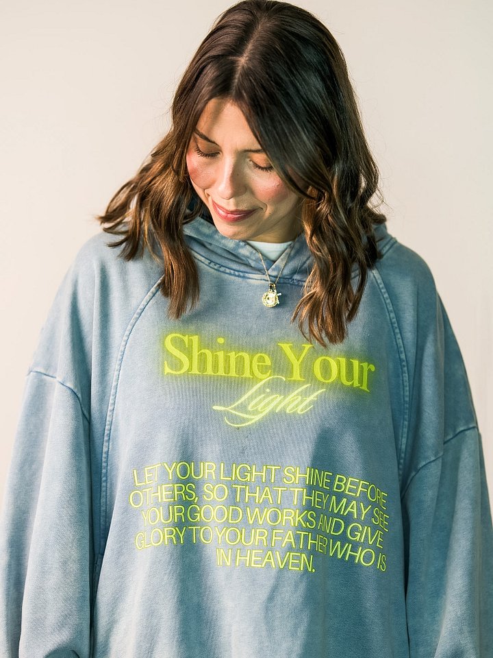 Vintage Washed “Shine Your Light” Hoodie product image (1)