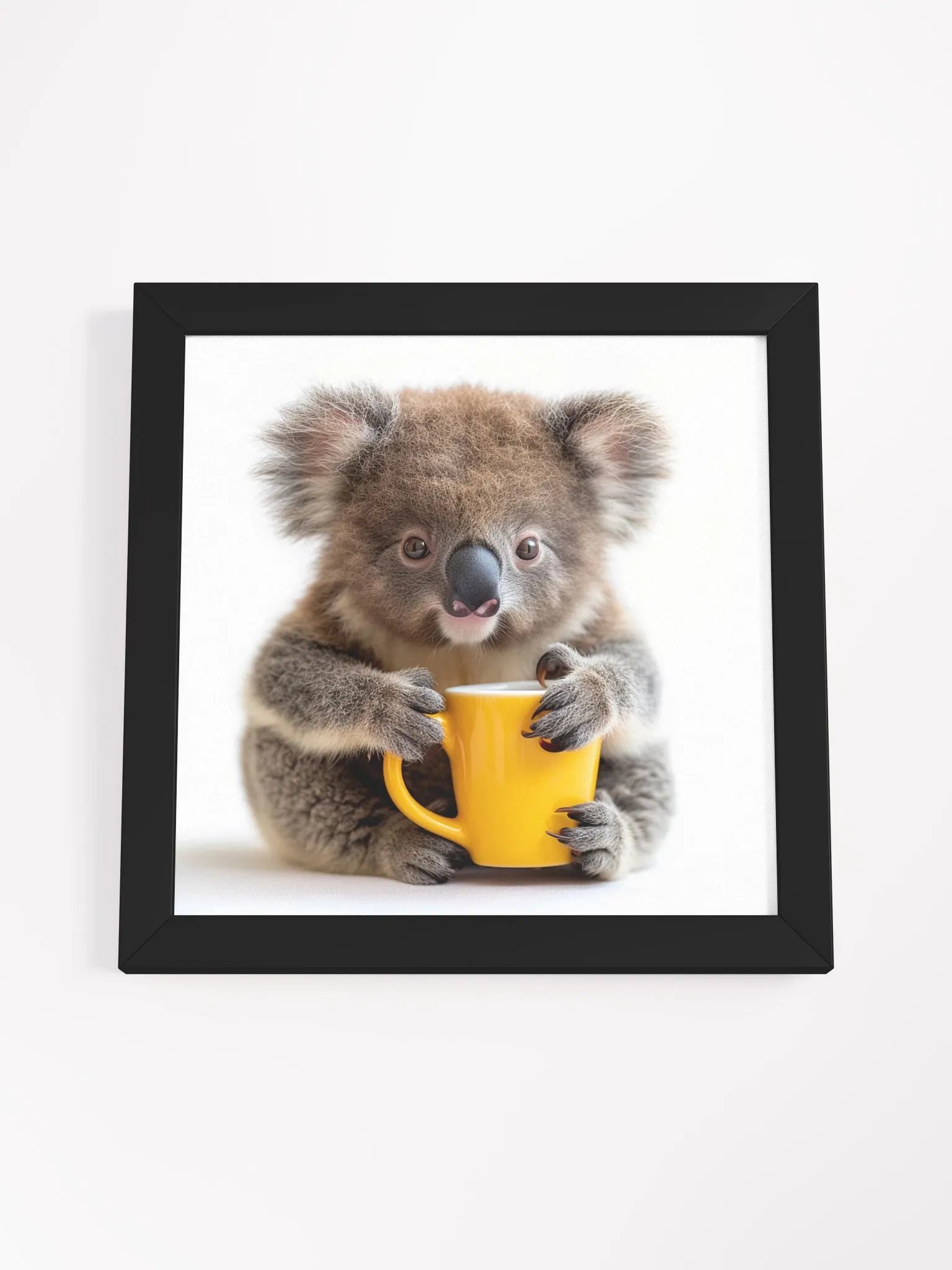 Coffee Lover Cute Baby Koala Bear Framed Wall Art product image (3)