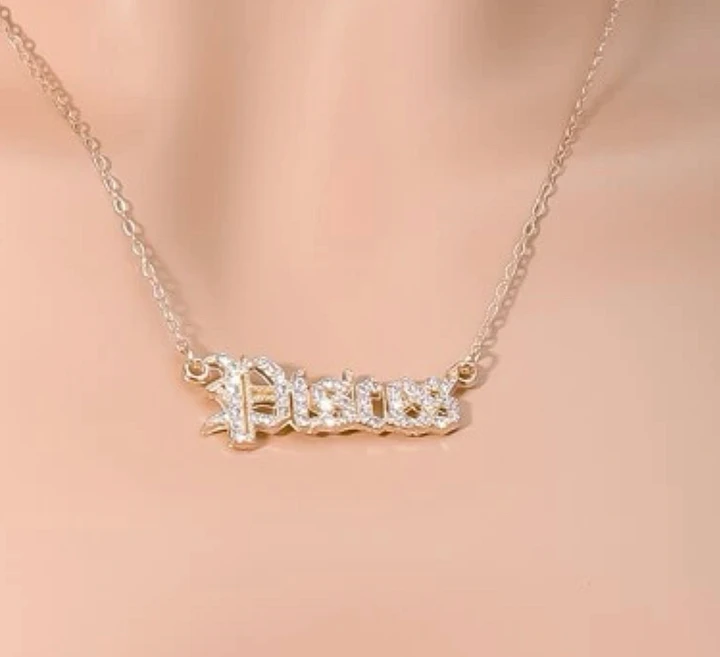 PISCES GOLD RHINESTONE HOROSCOPE NECKLACE product image (2)