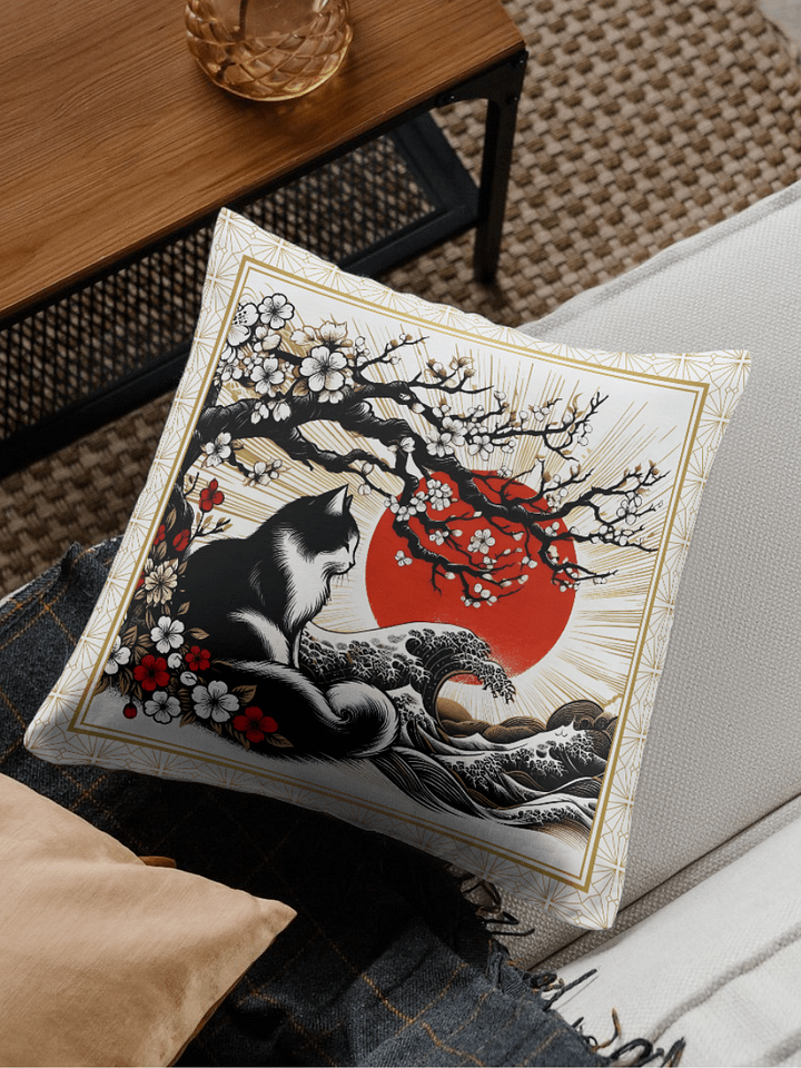 Cherry Blossom Cat Pillow product image (1)