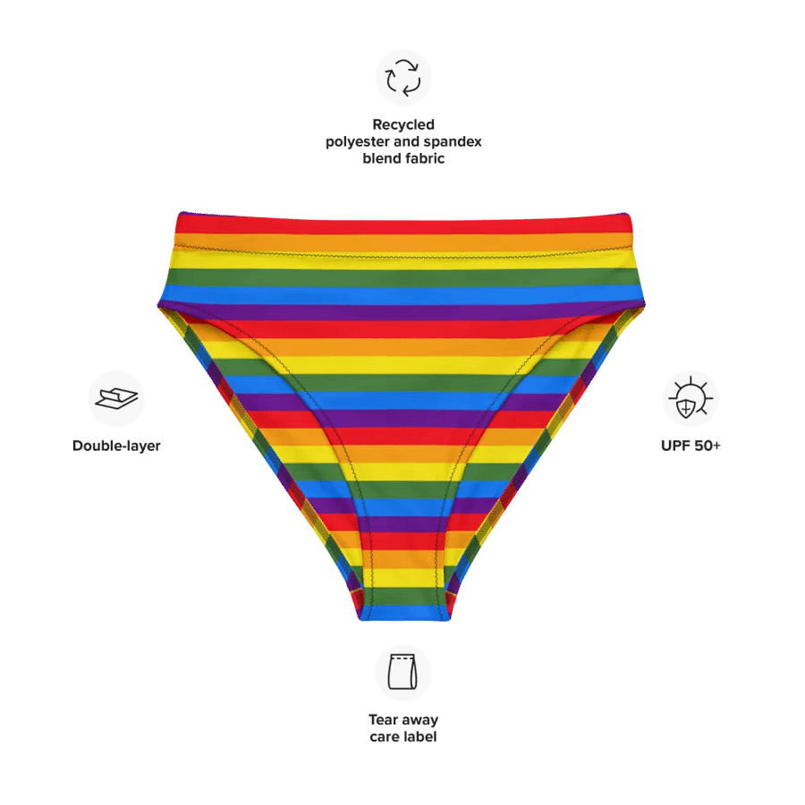 PRIDE Cthulhu Royalty Striped High Waist Bikini Bottoms product image (8)
