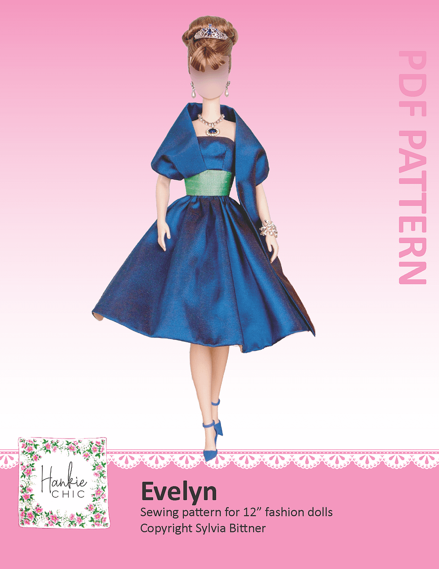 Evelyn sewing pattern for 12" fashion dolls product image (1)