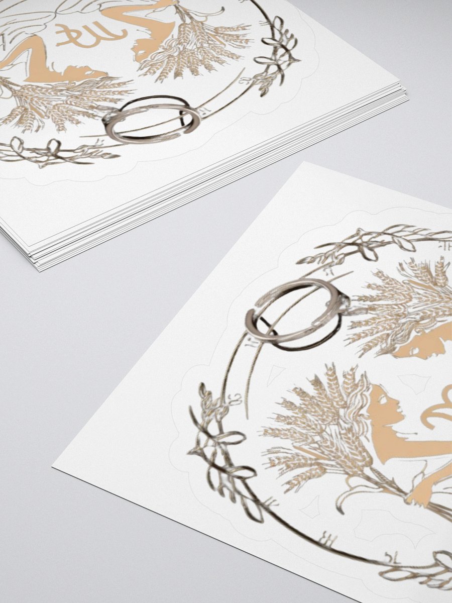 Virgo Zodiac Sticker - Maiden with Wheat & Floral - Durable Vinyl product image (12)