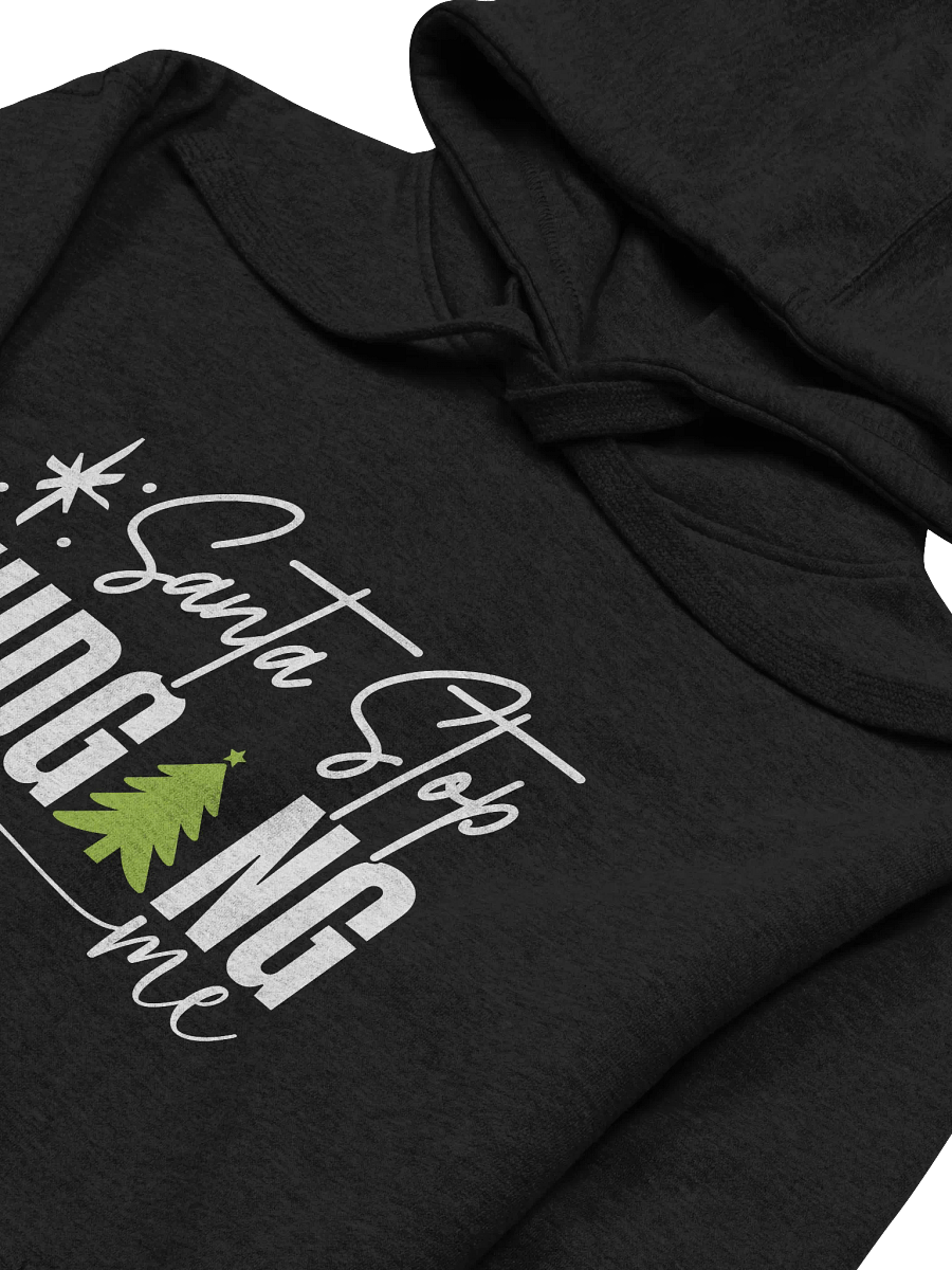 White Green Santa Stop Judging Me Cotton Heritage Christmas Unisex Hoodie product image (3)