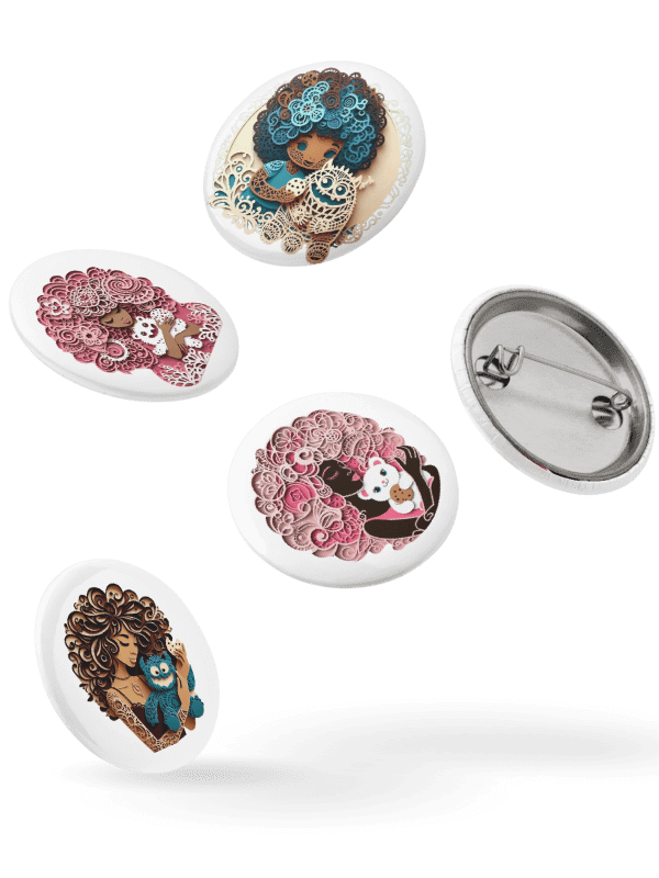 Afro Plushie Love Pin Set product image (2)
