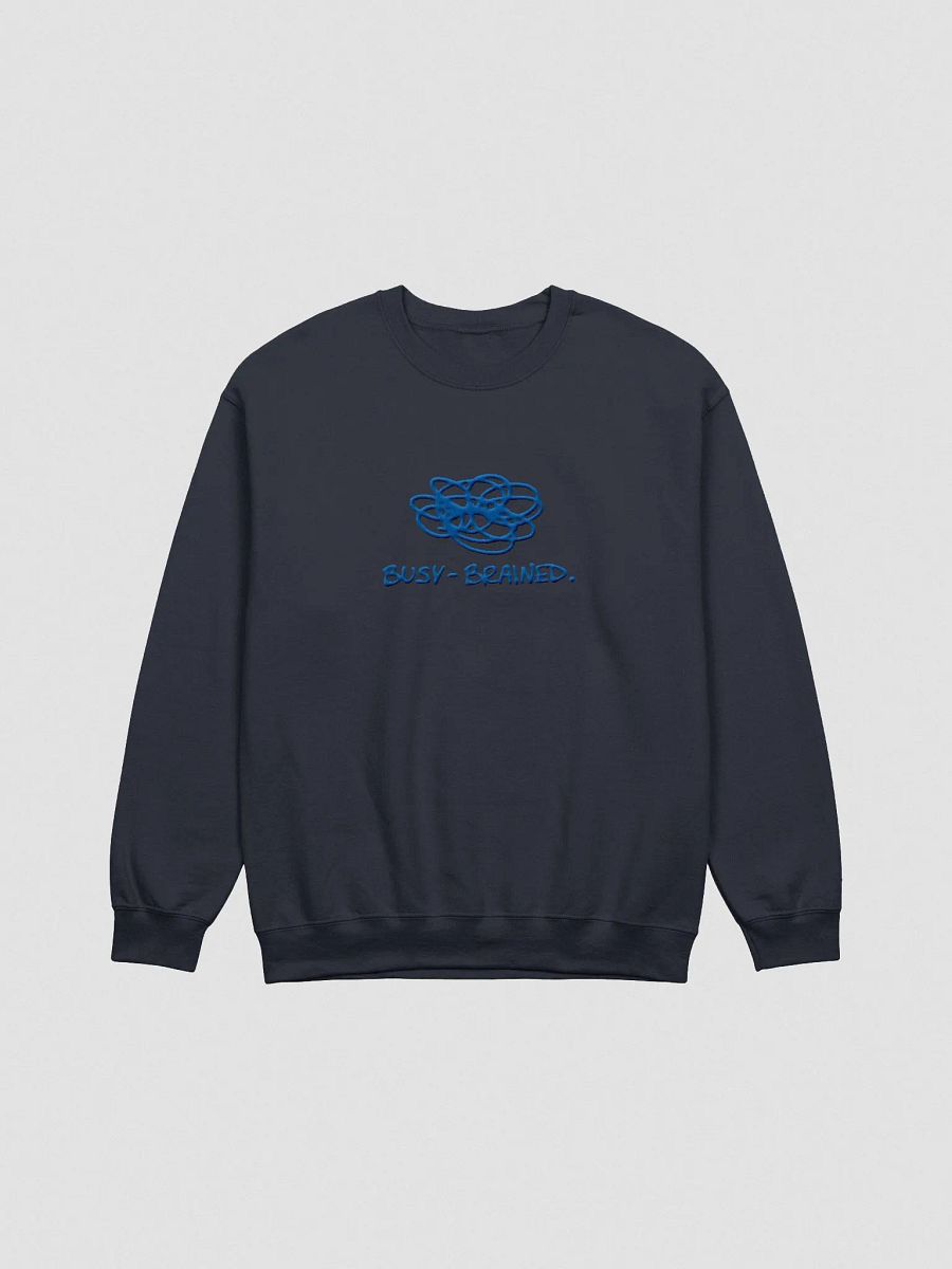 BUSY-BRAINED. (lg. design, royal thread) embroidered crewneck product image (13)