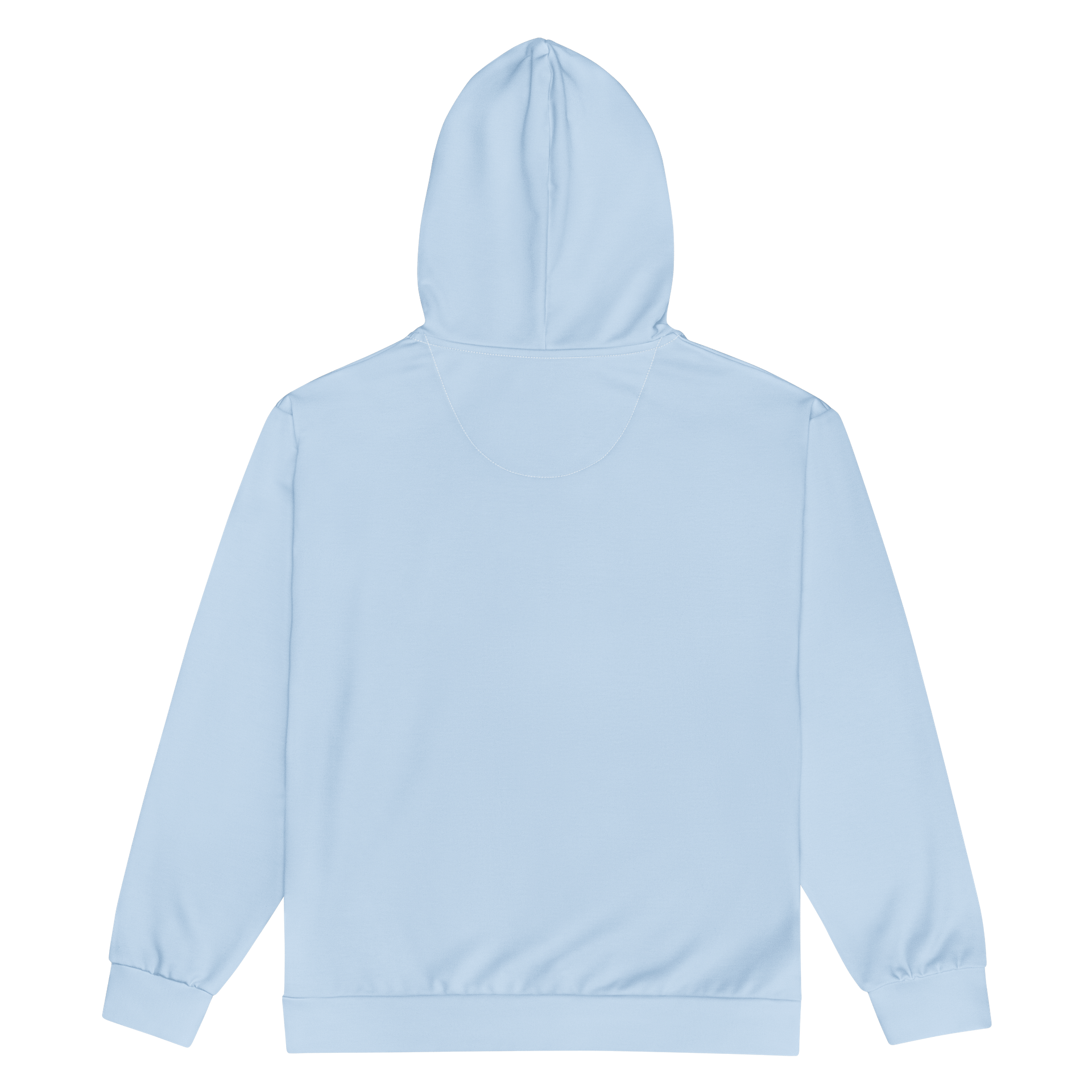Baby Blue Solid Color Eco Friendly Unisex Zip Hoodie product image (2)