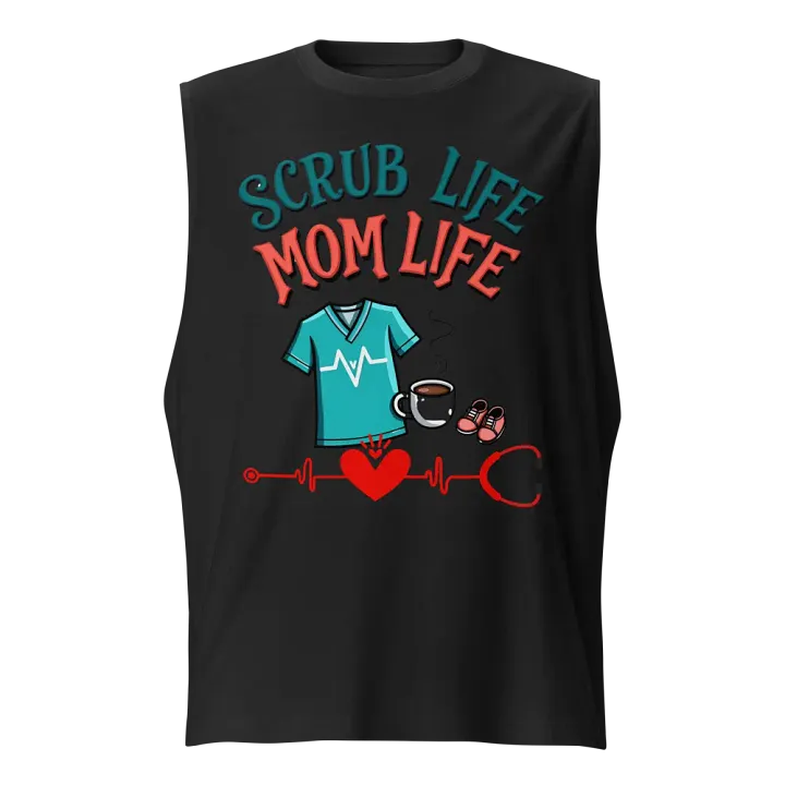 Mom Life Scrub Life Muscle Tank product image (1)
