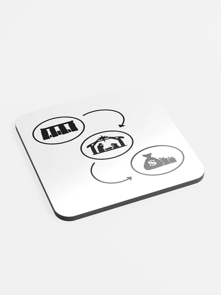 The Evolution of Christmas - Glossed Cork Coaster product image (1)