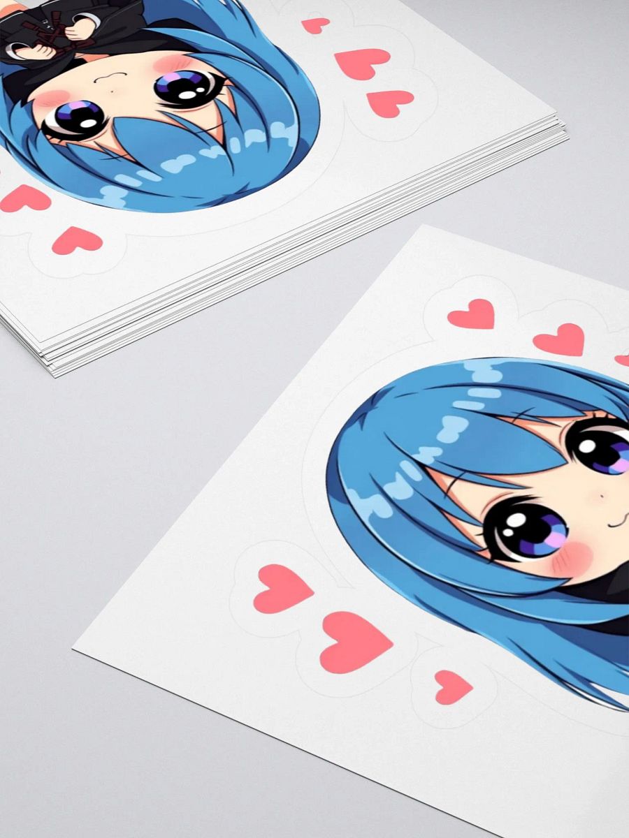 Kawaii Blue Haired Chibi Anime Sticker product image (10)