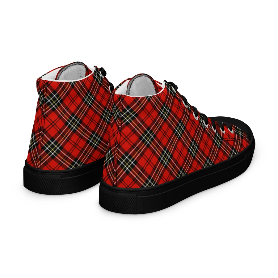 Red Vintage Plaid Men's High Top Shoes product image (10)