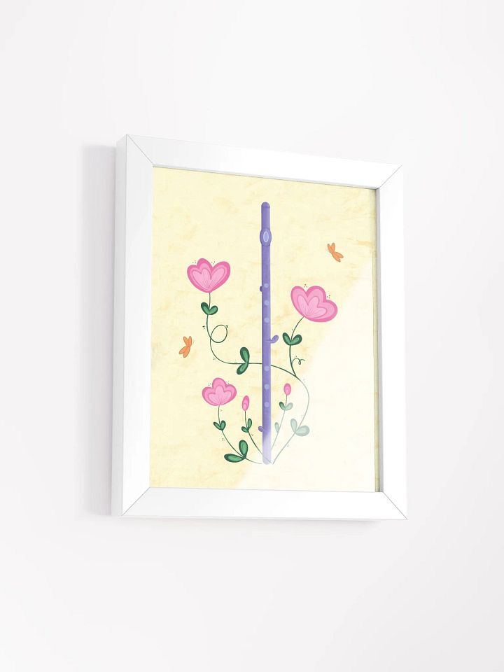 Flute with Whimsical Pink Flowers Poster product image (6)