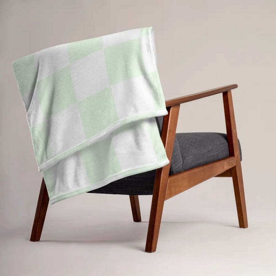 Squares White and Limegreen/Throw Blanket by Allcolor product image (5)